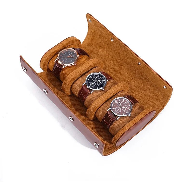 3 Piece Luxury Leather Watch Case
